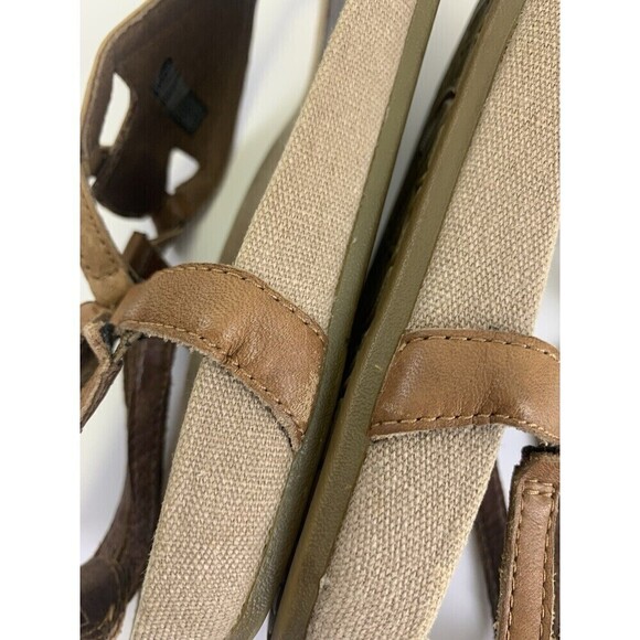 Teva Capri Brown Leather Woven T-Strap Sandals Flat Slingback 1003970 Womens 8 - Picture 12 of 14